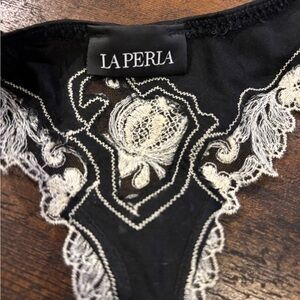 La Perla Black and Cream Lace Panties